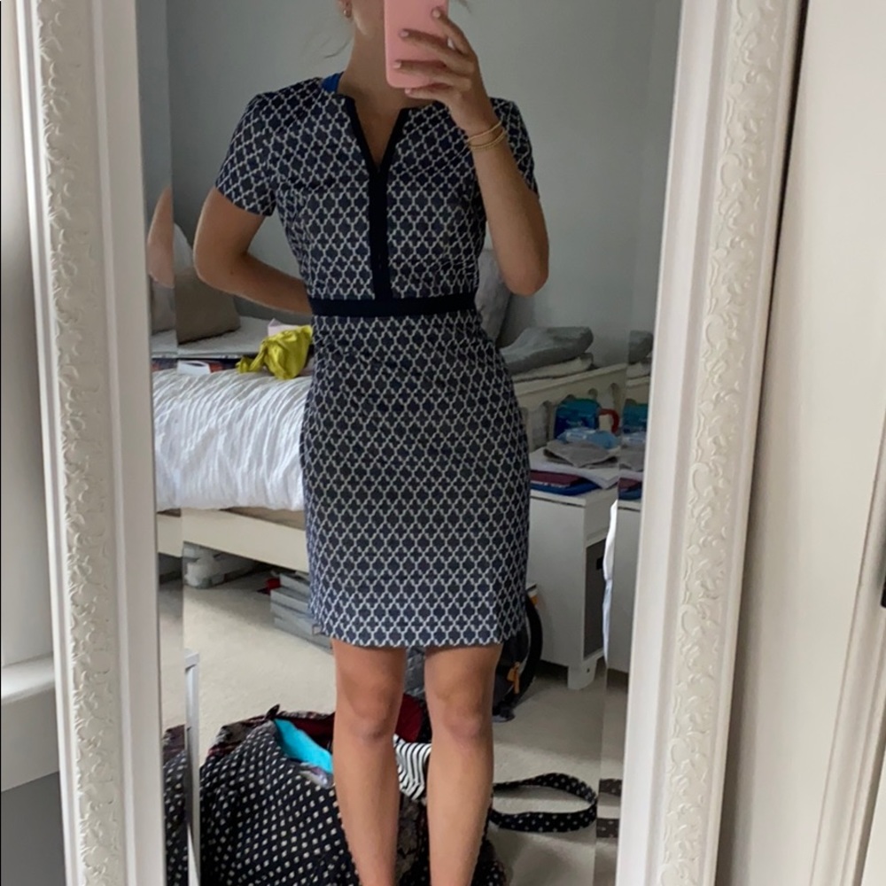 Blue Tile Patterned Dress from Ann Taylor